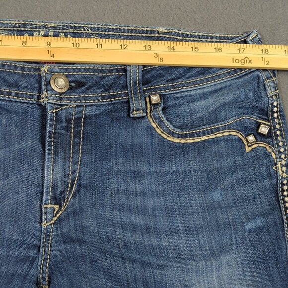 Ariat Jeans Women's 32L Blue Ruby Boot Cut Western Denim Cowgirl Rodeo Hemmed - Picture 9 of 16